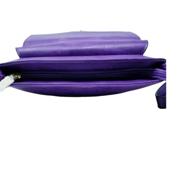 Purple Bee striped Crossbody Purse - Picture 7 of 8